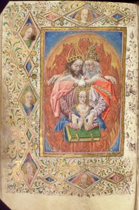 Die Dreifaltigkeit mit der Jungfrau, aus den Stunden der Ewigen Weisheit, ca. 1470-80