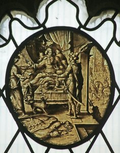 Rundel: König Ahasverus mit Haman (das Buch Esther) von Netherlandish School