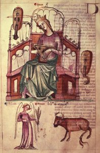 Venus spielt eine Psalter, aus 
