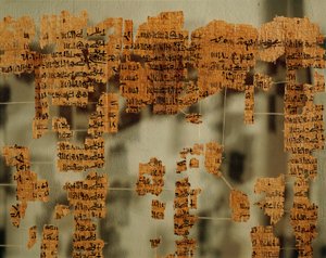 Fragmente des Papyrus des Königs oder des Königlichen Kanons von New Kingdom Egyptian