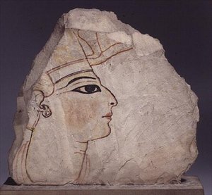 Ostrakon mit dem Profil eines Königs von New Kingdom Egyptian