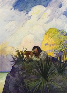 Illustration für Robinson Crusoe von Newell Convers (after) Wyeth
