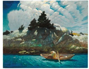 Schwarzfichtenklippe (Hummerfang vor Schwarzfichtenklippe) von Newell Convers Wyeth