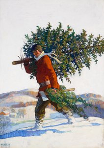 Weihnachtsbaum - Chadds Ford (Popular Magazine, Titelillustration) von Newell Convers Wyeth