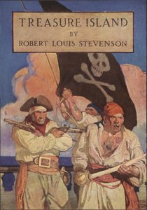 Schutzumschlag für Die Schatzinsel von Robert Louis Stevenson (1850 - 1894), veröffentlicht 1915