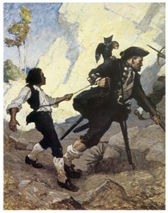 Illustration von 1911 von Newell Convers Wyeth (1882-1945) für den Roman „Die Schatzinsel“ von Robert Louis Stevenson (1850-1894) veröffentlicht 1883 von Newell Convers Wyeth