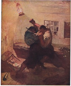 Der Kampf in der Höhle: Es zeigte mir Hands und seinen Begleiter in einem tödlichen Kampf von Newell Convers Wyeth