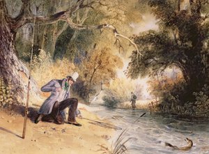 Hechtangeln, einen Hecht landen, ca. 1839 von Newton Fielding