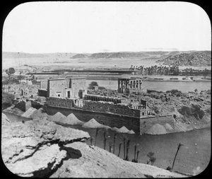Gesamtansicht der Ruinen, Philae, Ägypten, um 1890