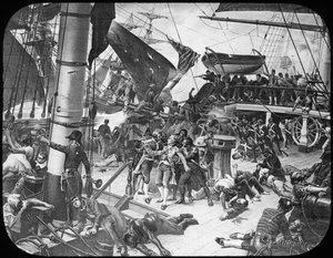Das Deck der HMS Victory, 1805 von Newton and Co