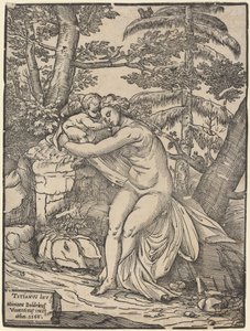 Venus und Amor von Niccolò Boldrini after Titian