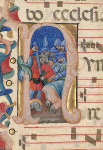 Initiale N: Die Enthauptung des Heiligen Paulus von Niccolò di Giacomo da Bologna