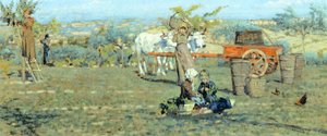 Auf den Feldern, ca. 1891, von Niccolo Cannicci von Niccolo Cannicci