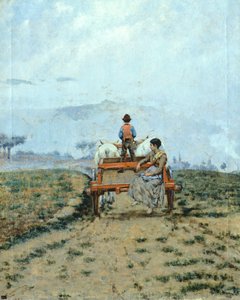 Auf einem Wagen in den Feldern von Niccolo Cannicci