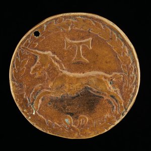 Einhorn und Tau-Kreuz [Rückseite], um 1480-1486 von Niccolo Fiorentino