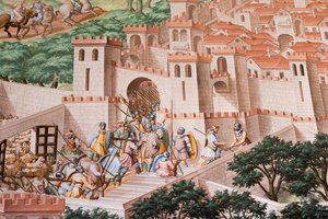 Detail des Freskos in der Halle der Schlachten der Schlacht von La Higueruela 1431 von Niccolo Granello