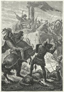 Der Kampf um den Carroccio der Lombarden in der Schlacht von Cortenouva von Niccolo Sanesi