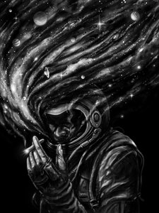 Astronaut kosmischer Rauch