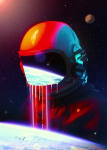 Astronaut Erdlandschaftsfluss