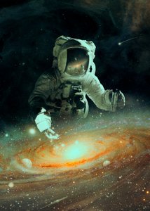 Astronaut über der Galaxie