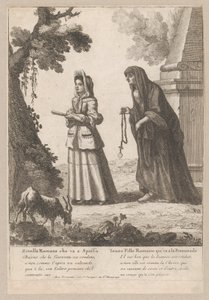Junge römische Mädchen beim Spaziergang, 1648-1700 von Nicholas Boucquet