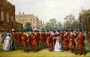 Die Parade der Yeoman of the Guard im Clarence House