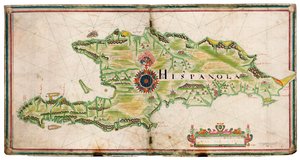 Karte von Hispaniola von Nicholas Comberford