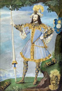 Porträt von George Clifford, dritter Earl of Cumberland (1558-1605), Navigator. Aquarellminiatur auf Pergament von Nicholas Hilliard (1547-1618), ca. 1590 von Nicholas Hilliard