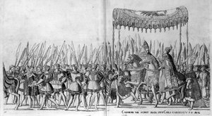 Der Einzug von Papst Clemens VII. und Kaiser Karl V. in Bologna am 24. Februar 1530, Platte 27, ca. 1530
