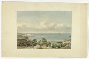 Mittelmeer-Seelandschaft mit Hafen