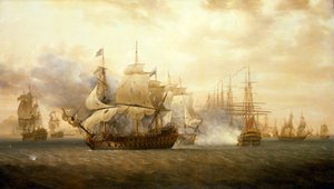 Die Schlacht von Frigate Bay, 26. Januar 1782 von Nicholas Pocock