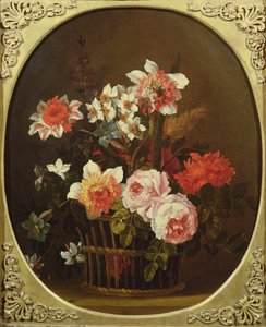 Stillleben mit Blumen in einem Korb, 18. Jahrhundert von Nicholas Ricoeur