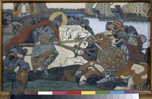 Alexander Newski schlägt Birger Jarl (Episode der Schlacht an der Newa) von Nicholas Roerich