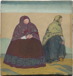 Kostümentwurf für Rimsky-Korsakows Oper "Das Märchen vom Zaren Saltan", 1919 von Nicholas Roerich