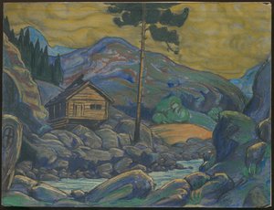 Hütte in den Bergen, Dekor für Ibsens Drama Peer Gynt, 1911