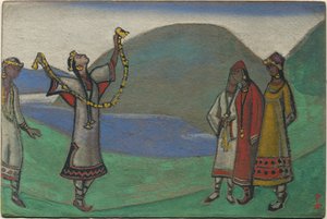 Mädchen, Dekor- und Kostümentwurf für Stravinskys Ballett 