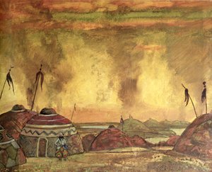 Bühnenbild für Alexander Borodins von Nicholas Roerich