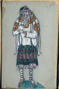 Das junge Mädchen, Kostümentwurf für Igor Strawinskys Ballett "Das Frühlingsopfer", 1912