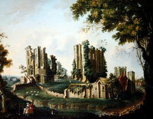 Eine weite Ansicht von Schloss Kenilworth von Nicholas Thomas (attr. to) Dall