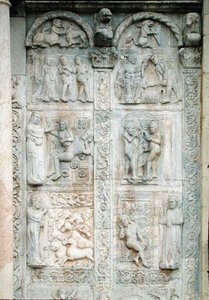 Die Geschichte von Adam und Eva, von der Südseite der Westvorhalle, ca. 1120-38 von Nicholaus Nicholaus