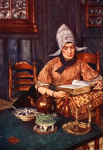 Interieur mit Frau, ein Buch lesend 1904 von Nico Jungman