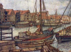 Norwegen: Boote und Lagerhäuser in Bergen von Nico Jungman