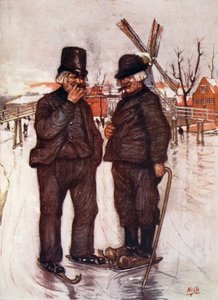 Alte Holländer auf Schlittschuhen, 1904 von Nico Jungman