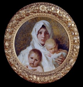 Allegorie der Nächstenliebe, Frau mit zwei Kindern von Nicolo Barabino
