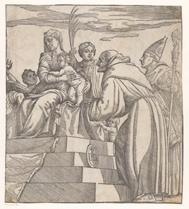 Doge Francesco Donato kniet vor Maria und Christus (rechte Hälfte) von Nicolò Boldrini (attributed to)