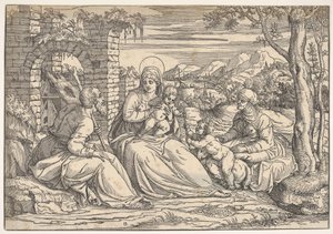 Die Heilige Familie mit den Heiligen Elisabeth und Johannes, ca. 1550