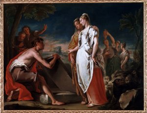 Begegnung von Jakob und Rachel von Nicolò Grassi