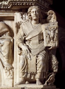 St. Johannes der Täufer, Eckstatue der Kanzel von Nicola Pisano