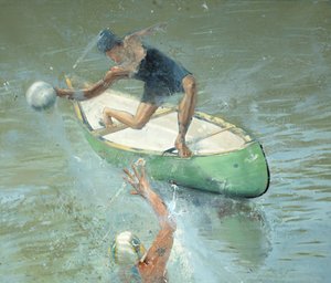 Ballerina auf einem Boot, 2021 von Nicola Pucci