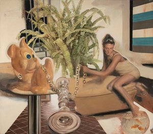 Mädchen mit einem gelben Hund, 2011
